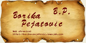 Borika Pejatović vizit kartica
